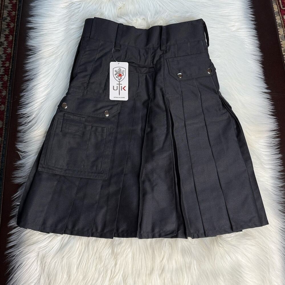 UT Kilts Black Glen Crae Utility Men’s Kilt - Picture 3 of 8